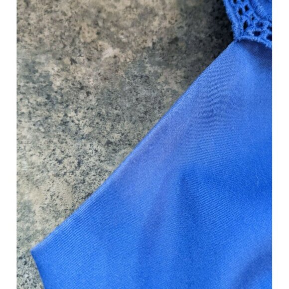 WOMEN'S BLUE EMPIRE WAIST DRESS W/ LACE TRIM - A.N.A. - SIZE 6 - Picture 10 of 10